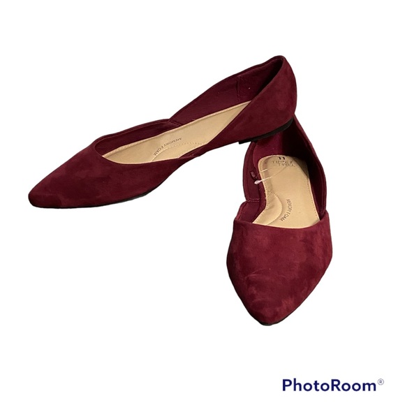 NWOT•Time and Tru Women’s Cranberry pointed toe flats sz11 - Picture 1 of 9